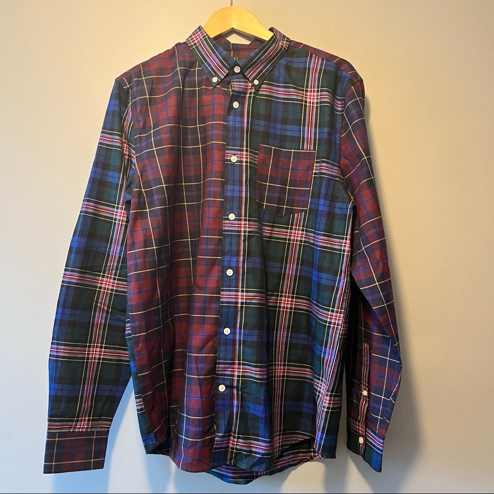 NWOT | Simons le 31 plaid button down shirt